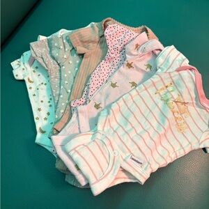 Baby Girl Bodysuit Bundle - Pink & Gold Stars Bundle of 8